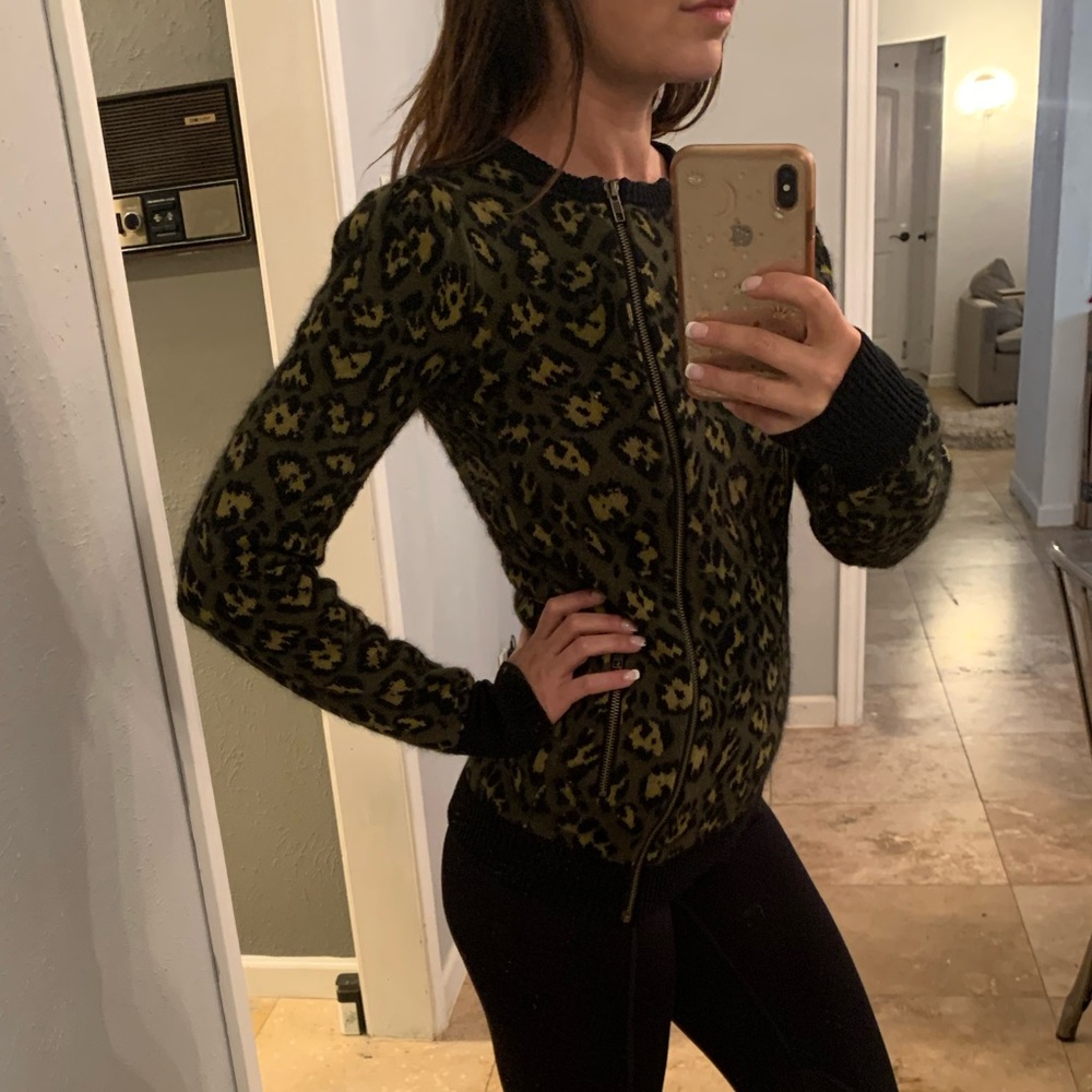 Rare Betsey Johnson Angora Leopard Sweater small